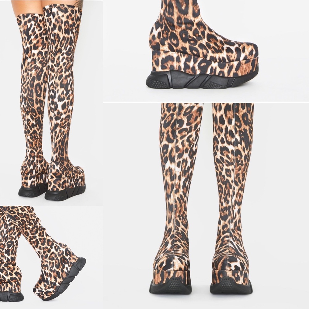 Over the knee wedge boots